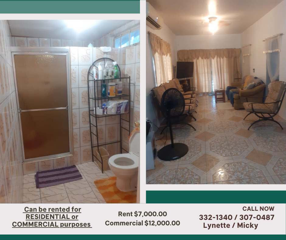Couva Home for rent – Residential / Commerical.